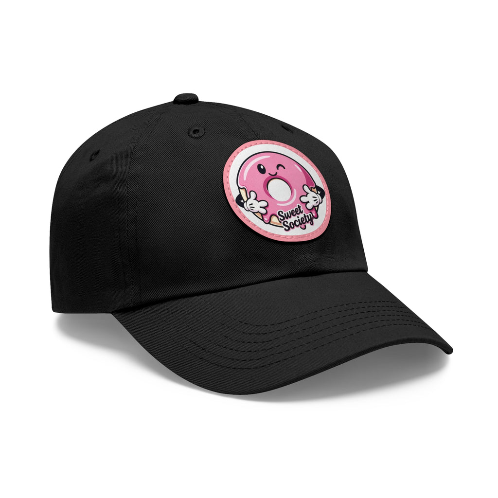 Sweet Society Leather Patch Dad Hat — Embroidered Logo Cap