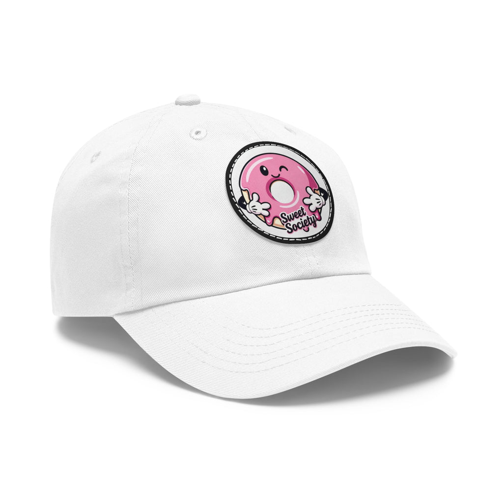 Sweet Society Leather Patch Dad Hat — Embroidered Logo Cap