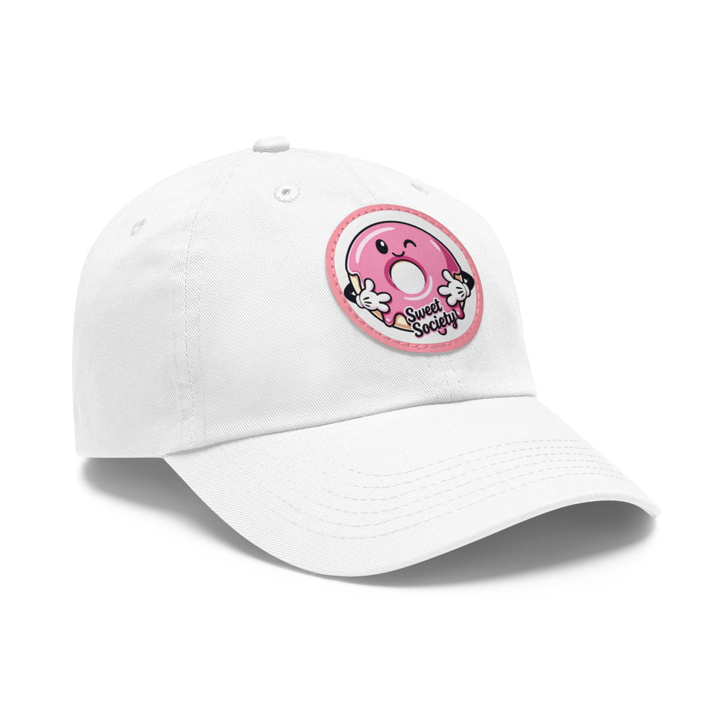 Sweet Society Leather Patch Dad Hat — Embroidered Logo Cap
