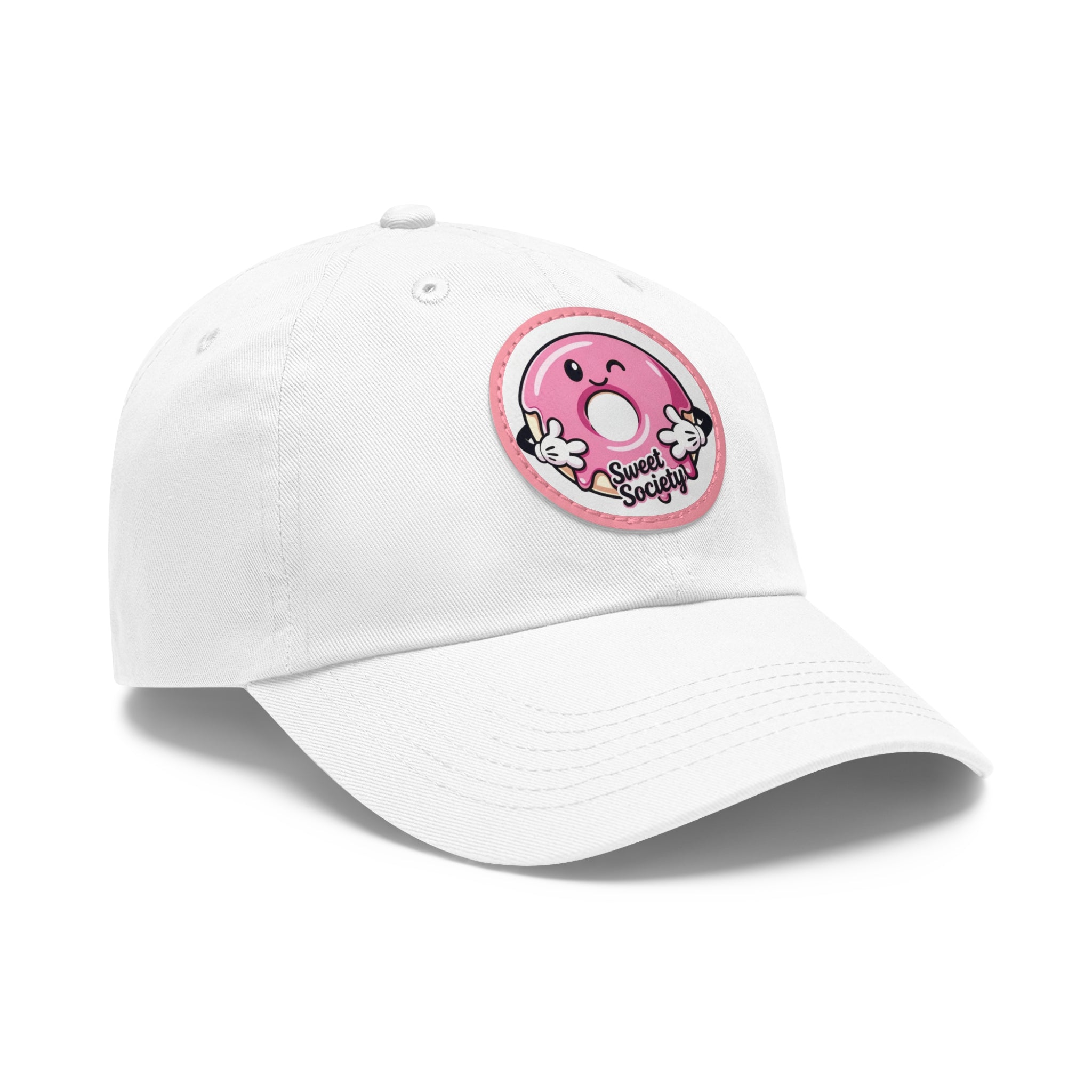 Sweet Society Leather Patch Dad Hat — Embroidered Logo Cap