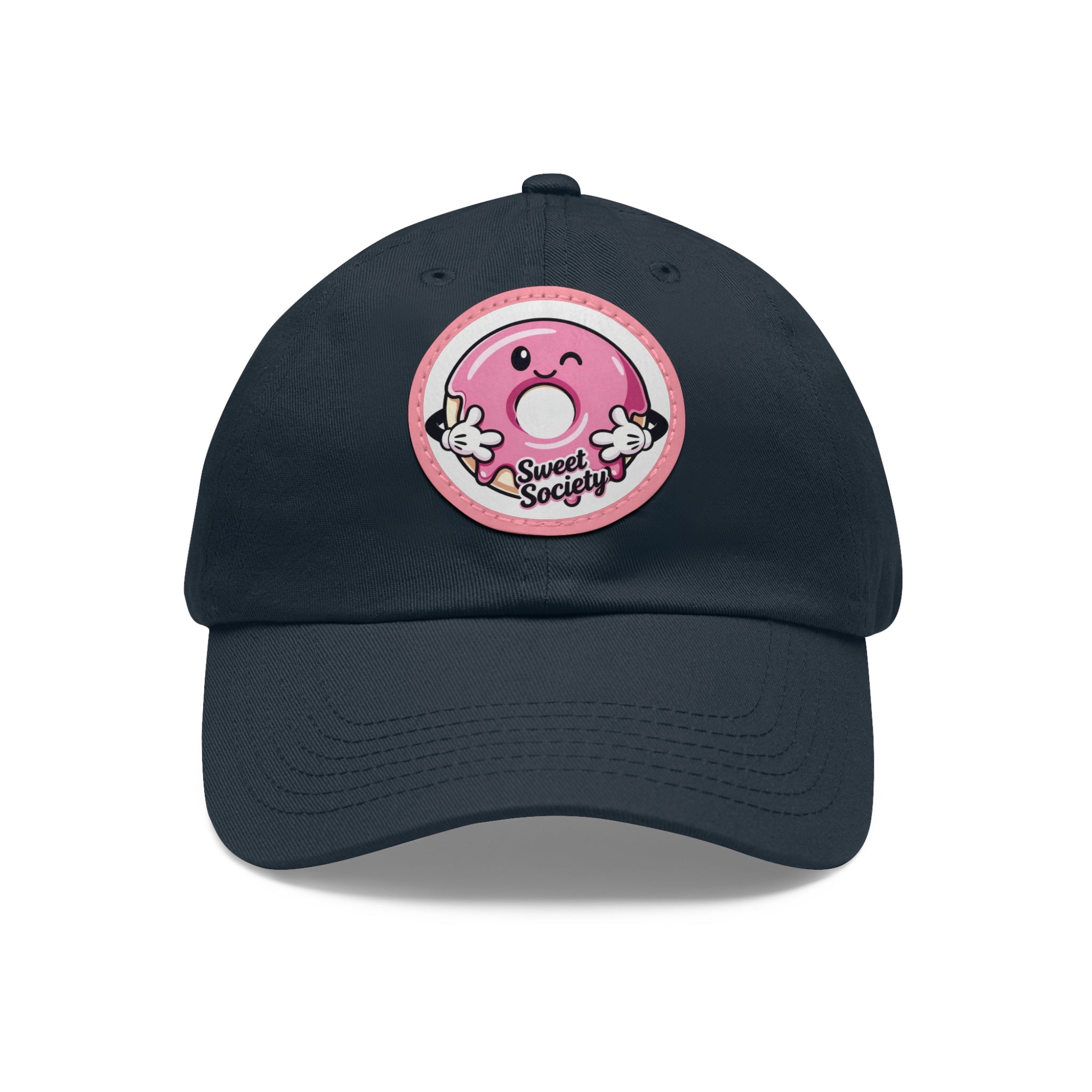Sweet Society Leather Patch Dad Hat — Embroidered Logo Cap