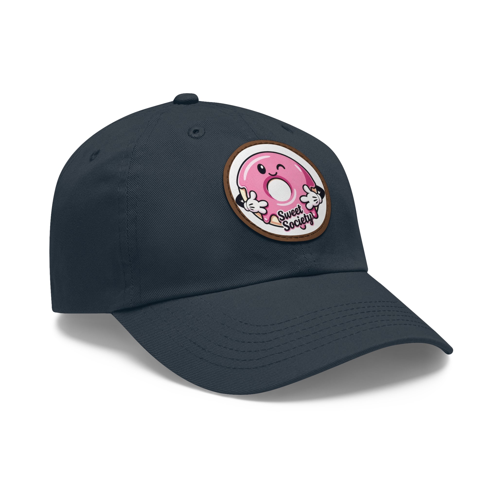 Sweet Society Leather Patch Dad Hat — Embroidered Logo Cap