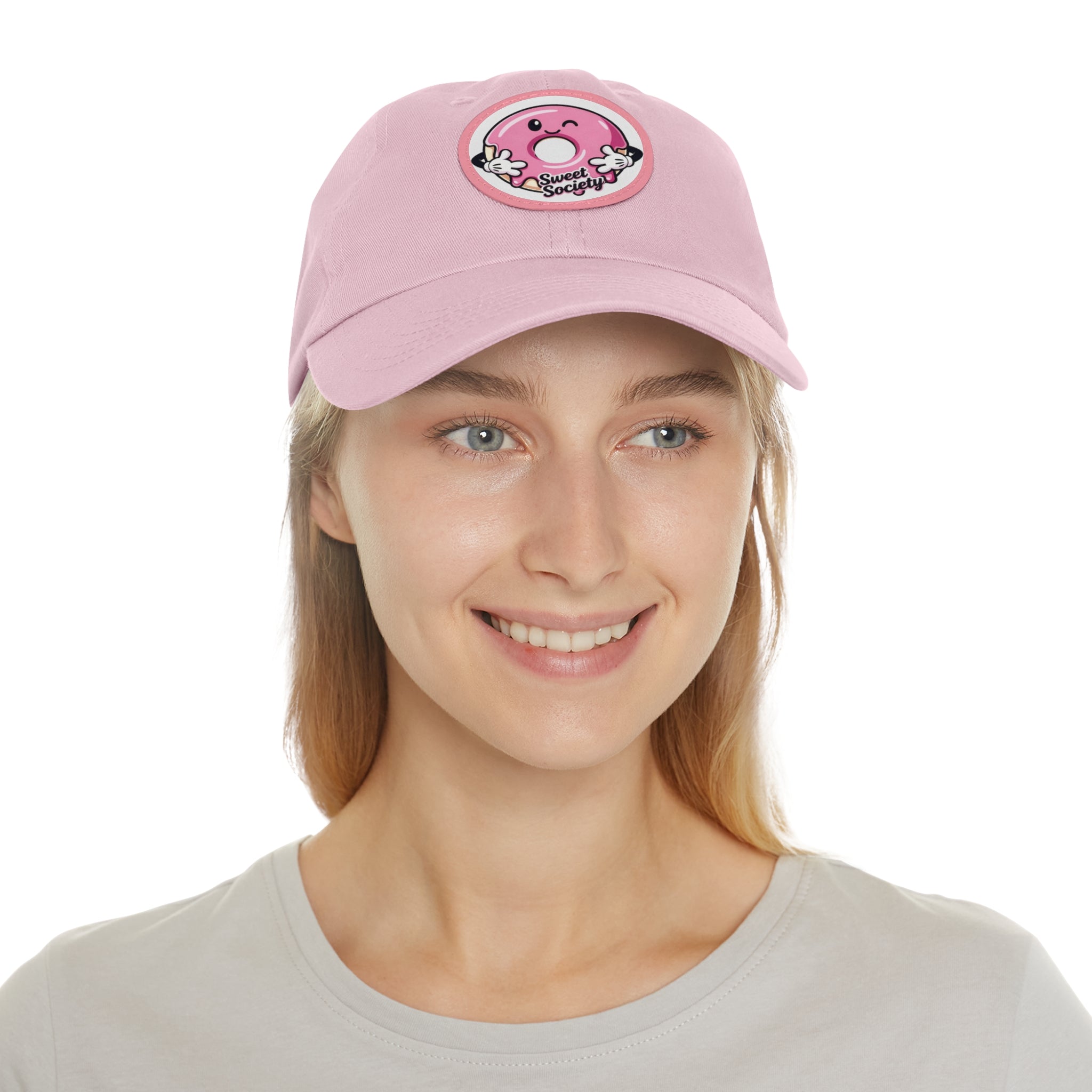 Sweet Society Leather Patch Dad Hat — Embroidered Logo Cap