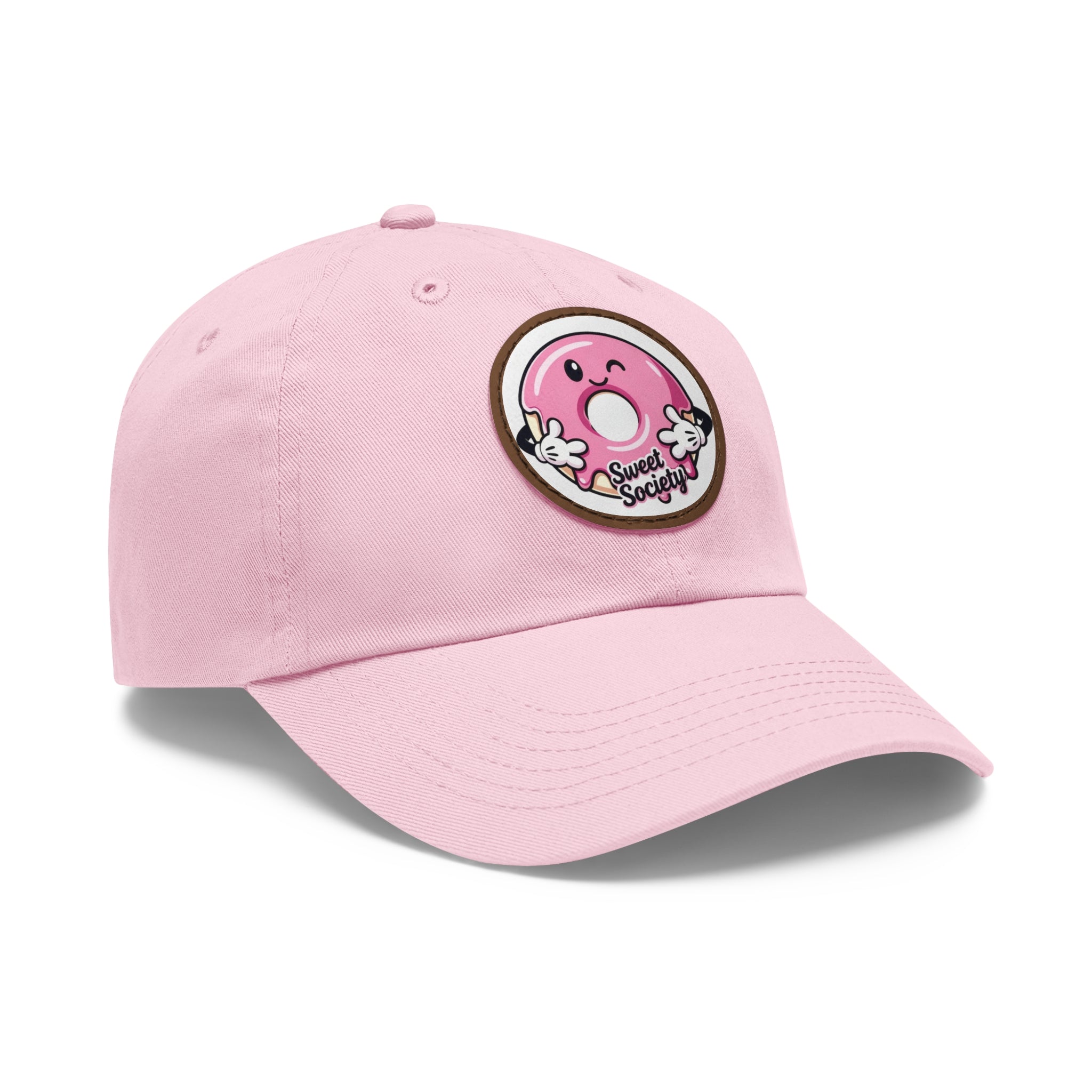 Sweet Society Leather Patch Dad Hat — Embroidered Logo Cap