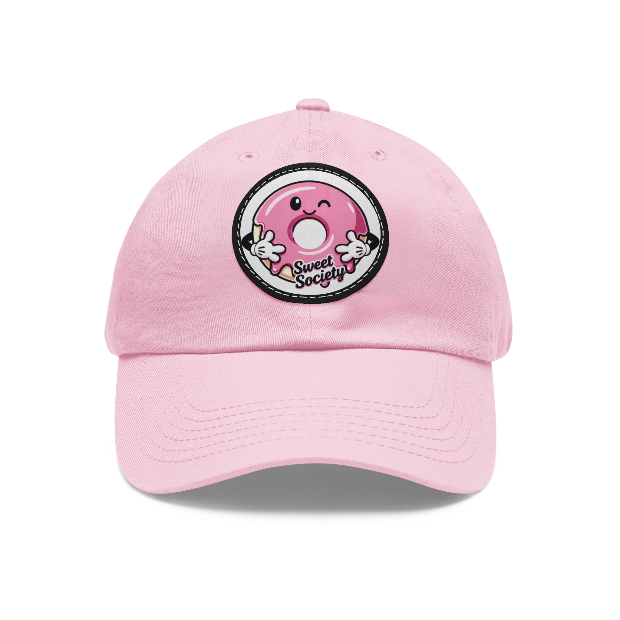 Sweet Society Leather Patch Dad Hat — Embroidered Logo Cap