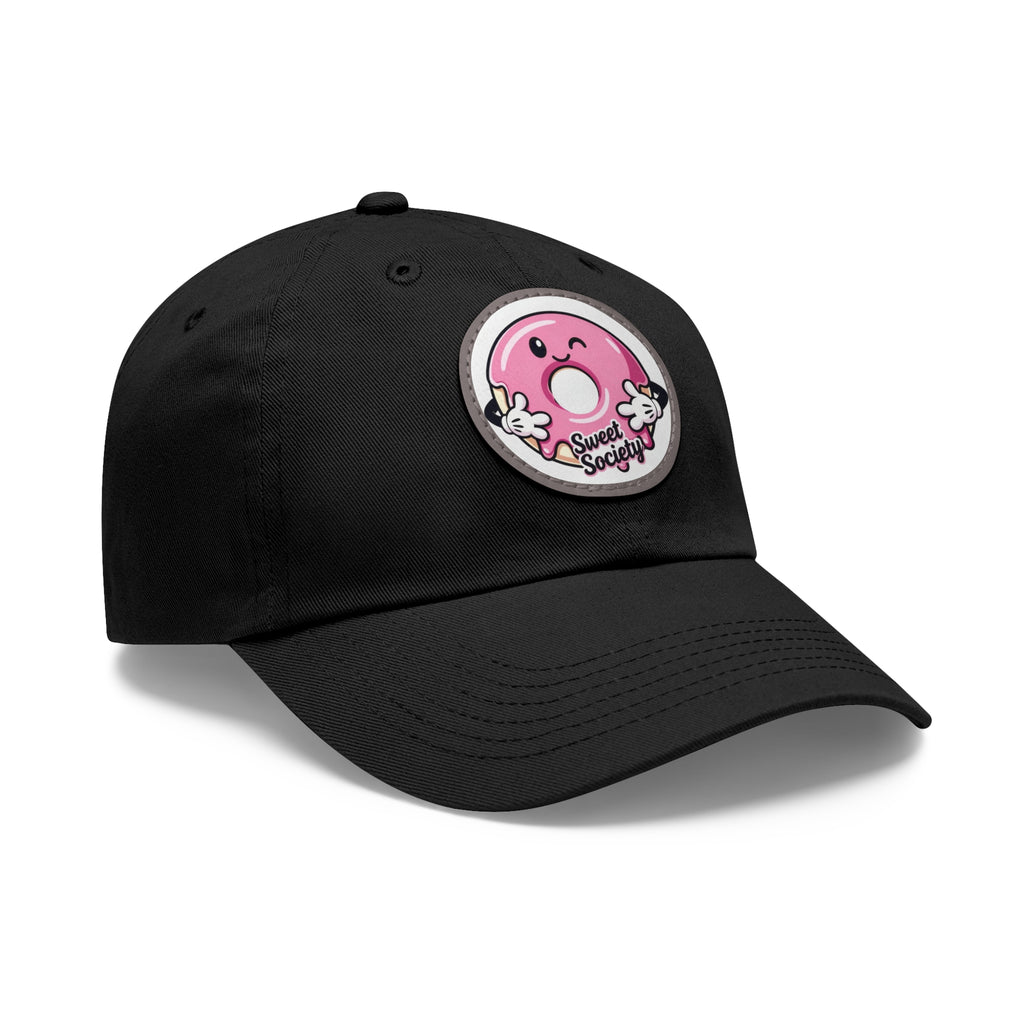 Sweet Society Leather Patch Dad Hat — Embroidered Logo Cap