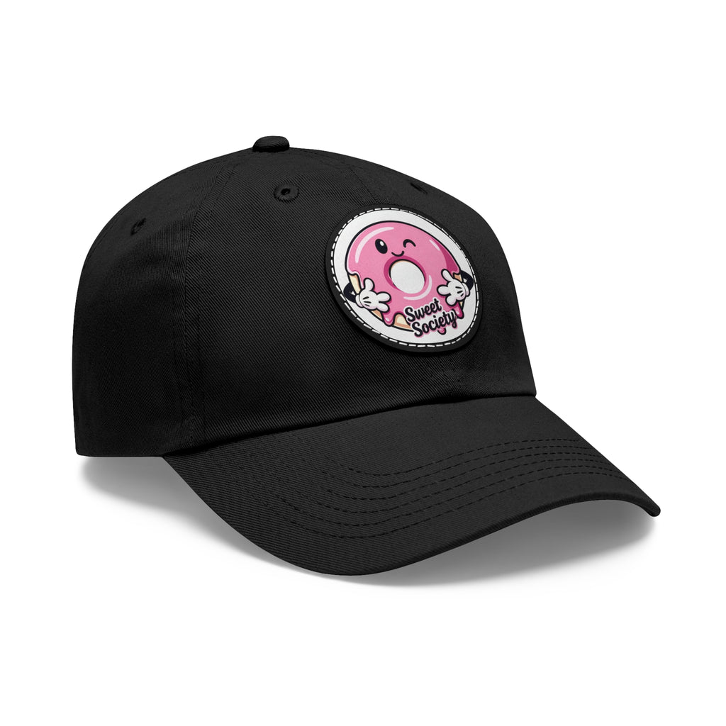 Sweet Society Leather Patch Dad Hat — Embroidered Logo Cap