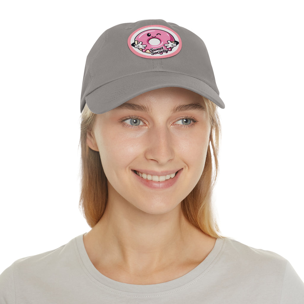 Sweet Society Leather Patch Dad Hat — Embroidered Logo Cap