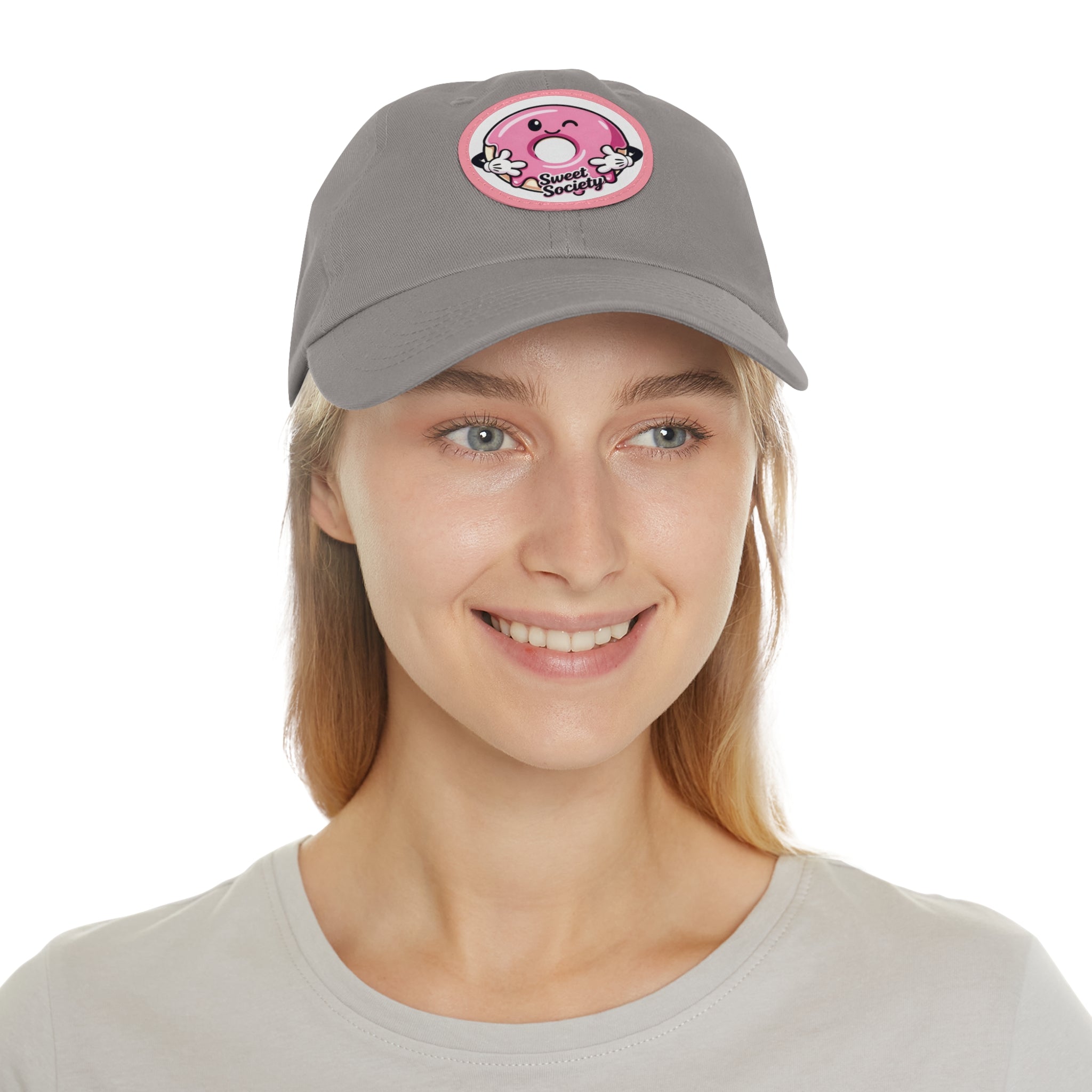 Sweet Society Leather Patch Dad Hat — Embroidered Logo Cap