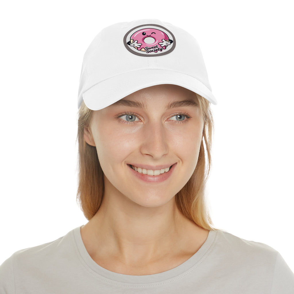Sweet Society Leather Patch Dad Hat — Embroidered Logo Cap
