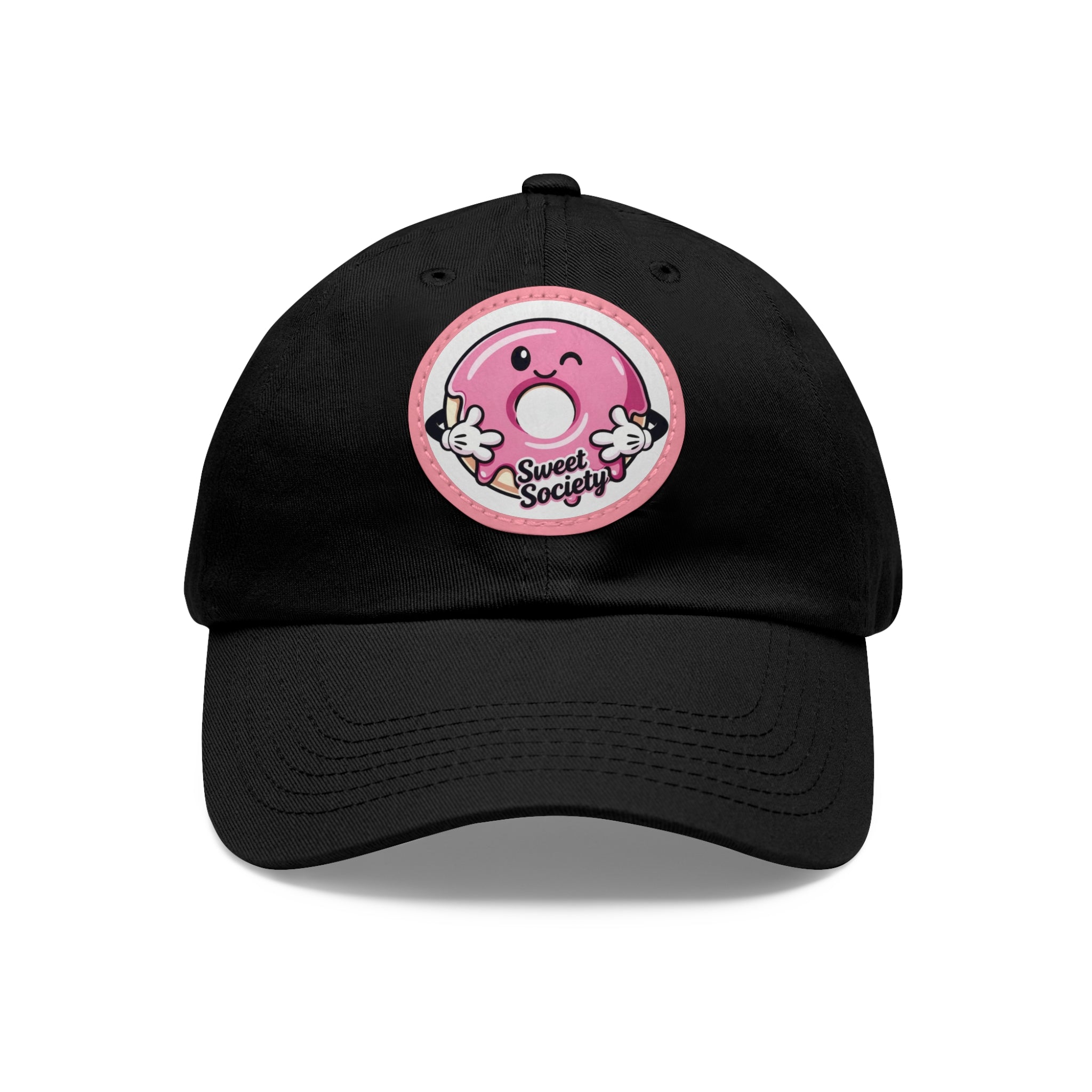 Sweet Society Leather Patch Dad Hat — Embroidered Logo Cap