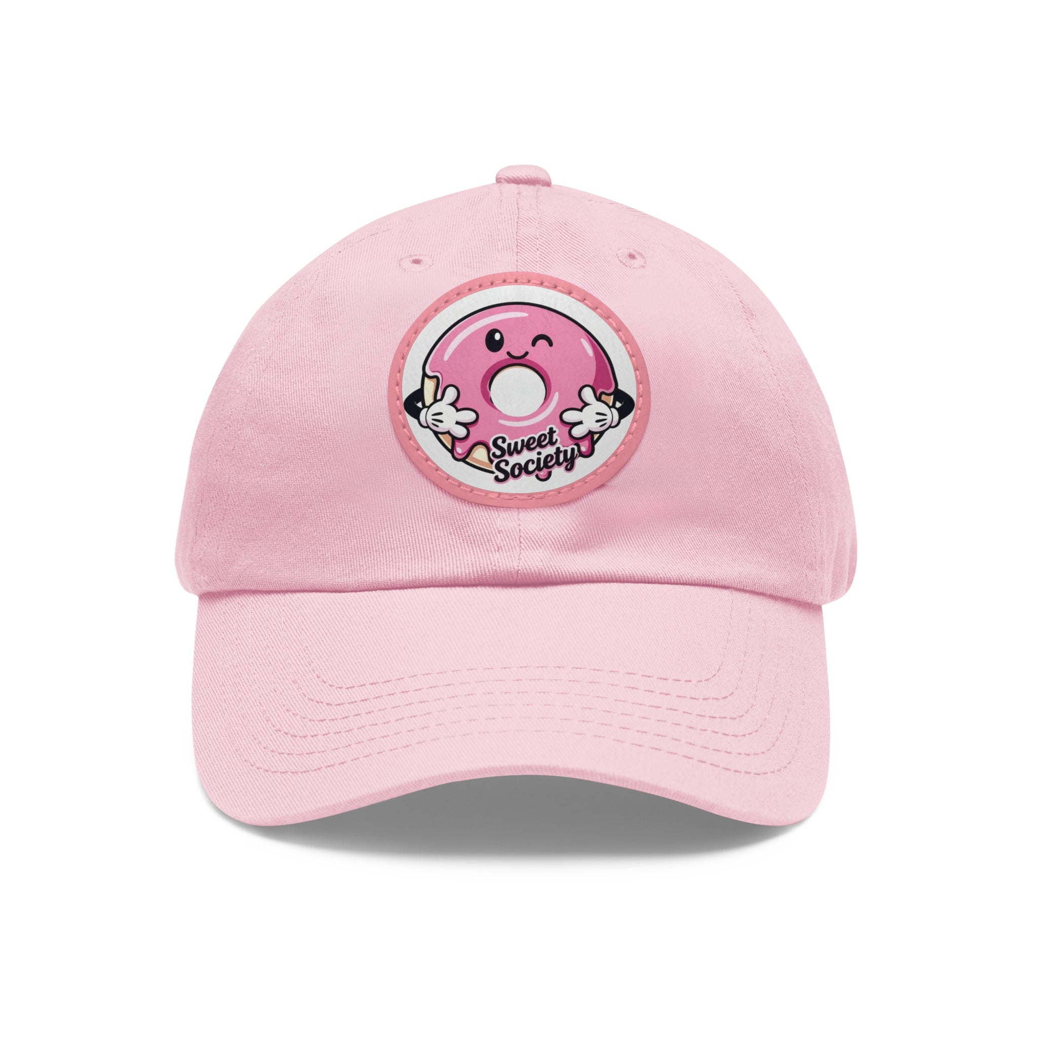 Sweet Society Leather Patch Dad Hat — Embroidered Logo Cap