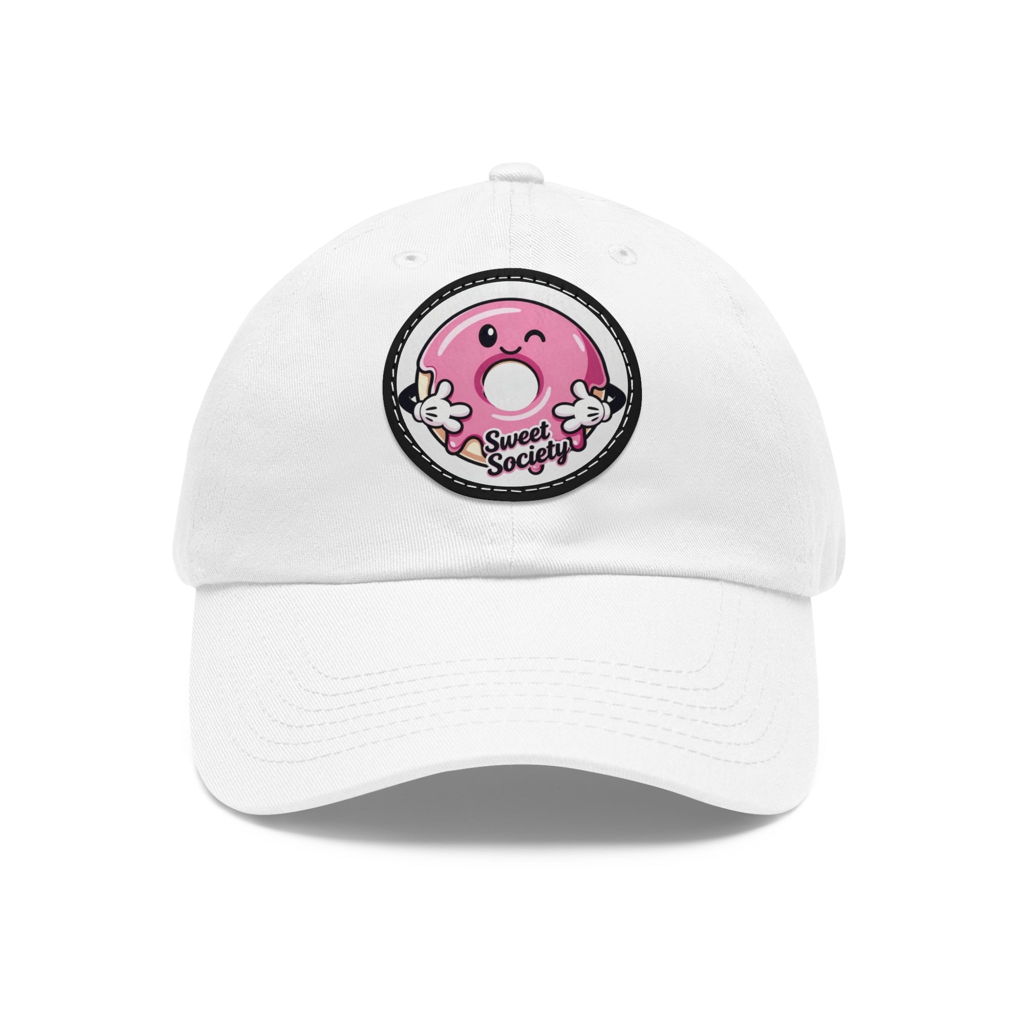 Sweet Society Leather Patch Dad Hat — Embroidered Logo Cap