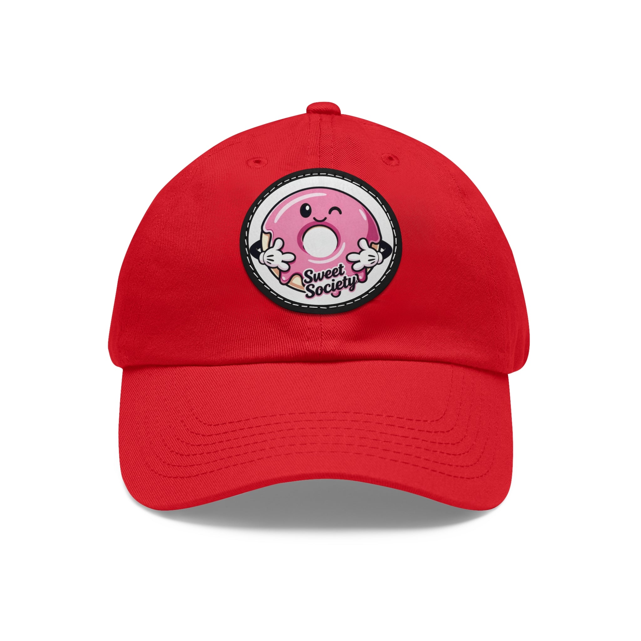 Sweet Society Leather Patch Dad Hat — Embroidered Logo Cap