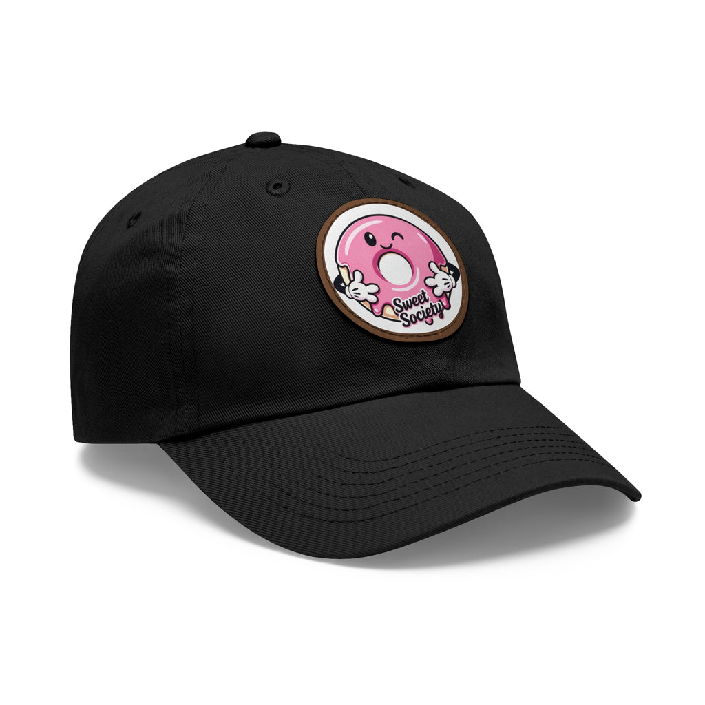 Sweet Society Leather Patch Dad Hat — Embroidered Logo Cap
