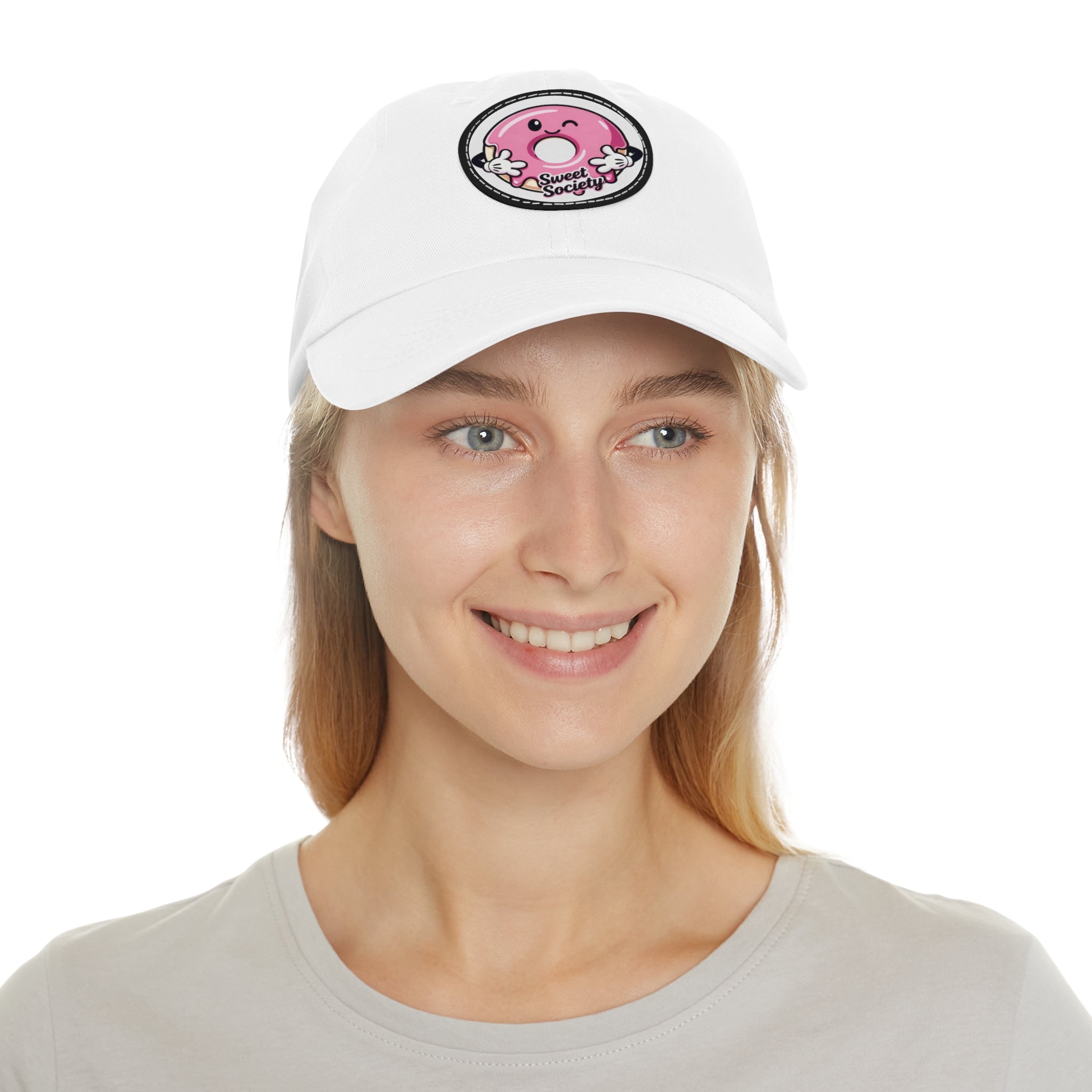 Sweet Society Leather Patch Dad Hat — Embroidered Logo Cap