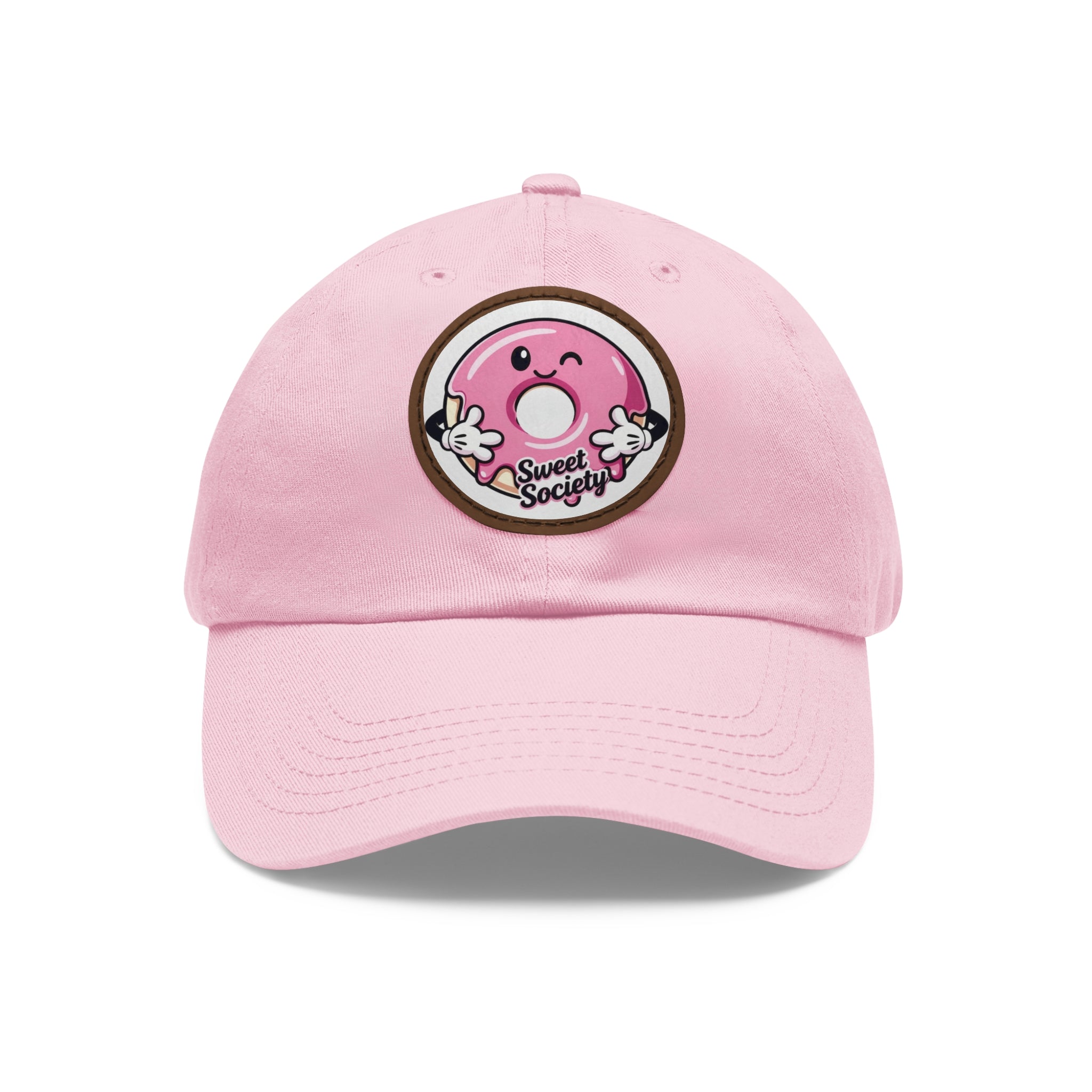 Sweet Society Leather Patch Dad Hat — Embroidered Logo Cap