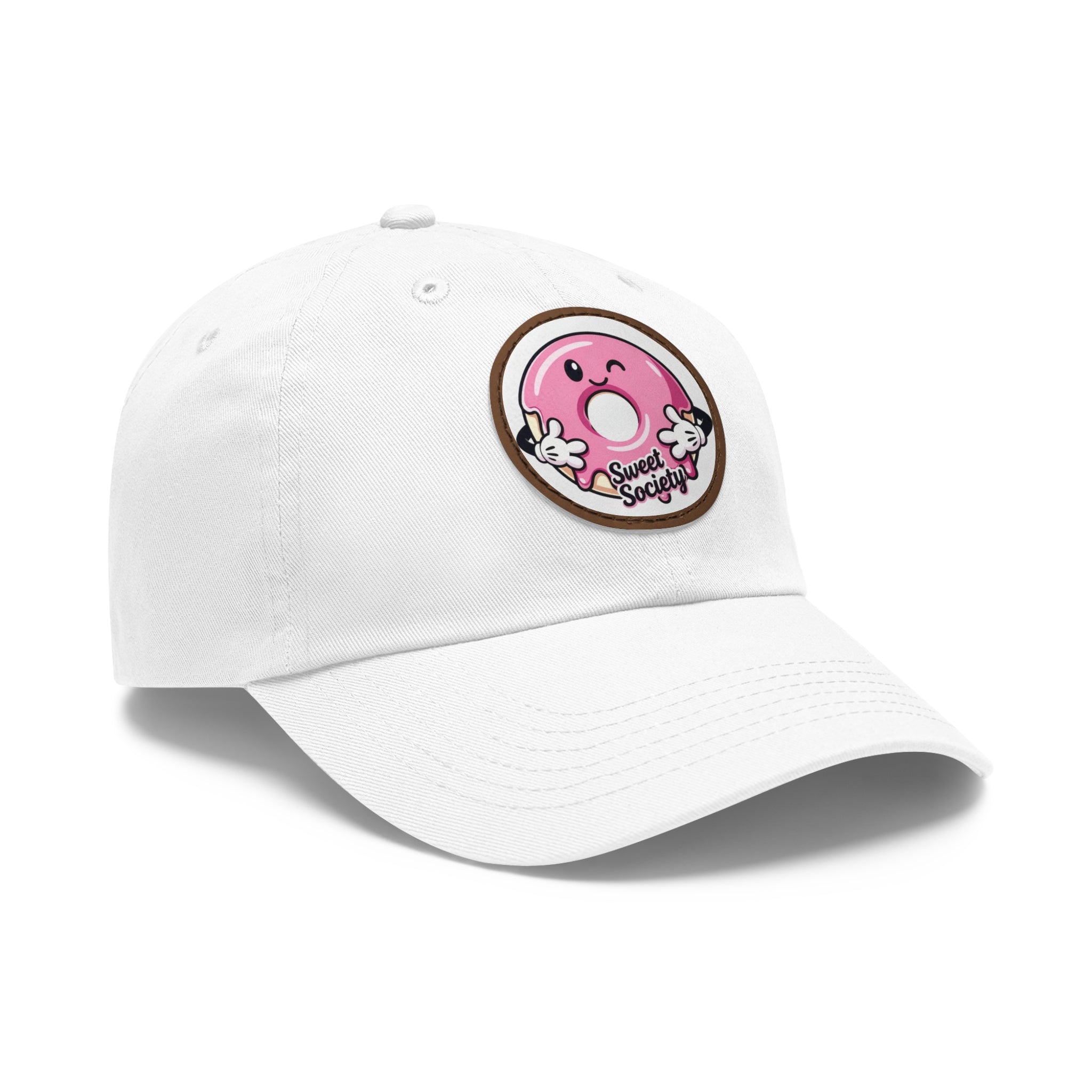 Sweet Society Leather Patch Dad Hat — Embroidered Logo Cap