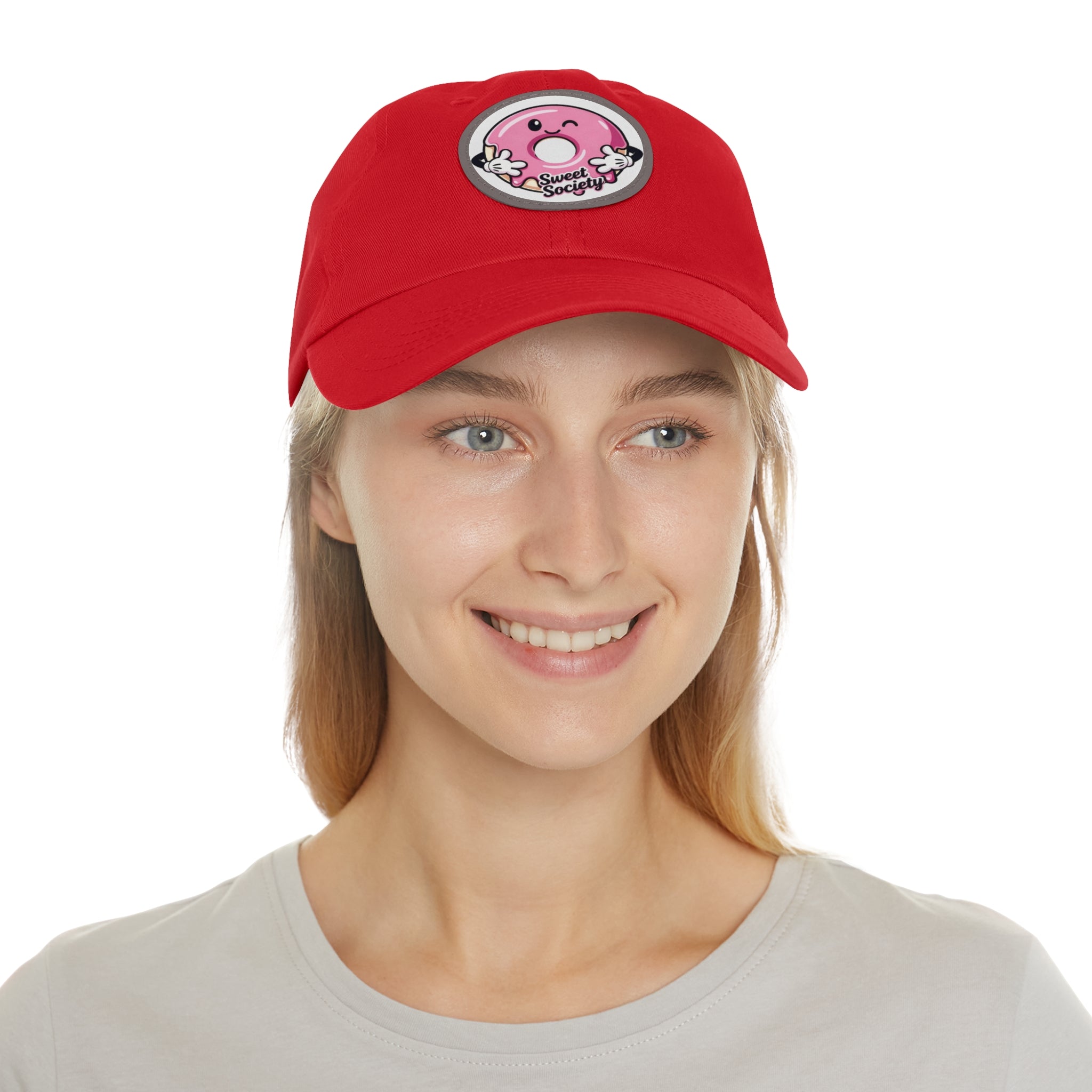 Sweet Society Leather Patch Dad Hat — Embroidered Logo Cap