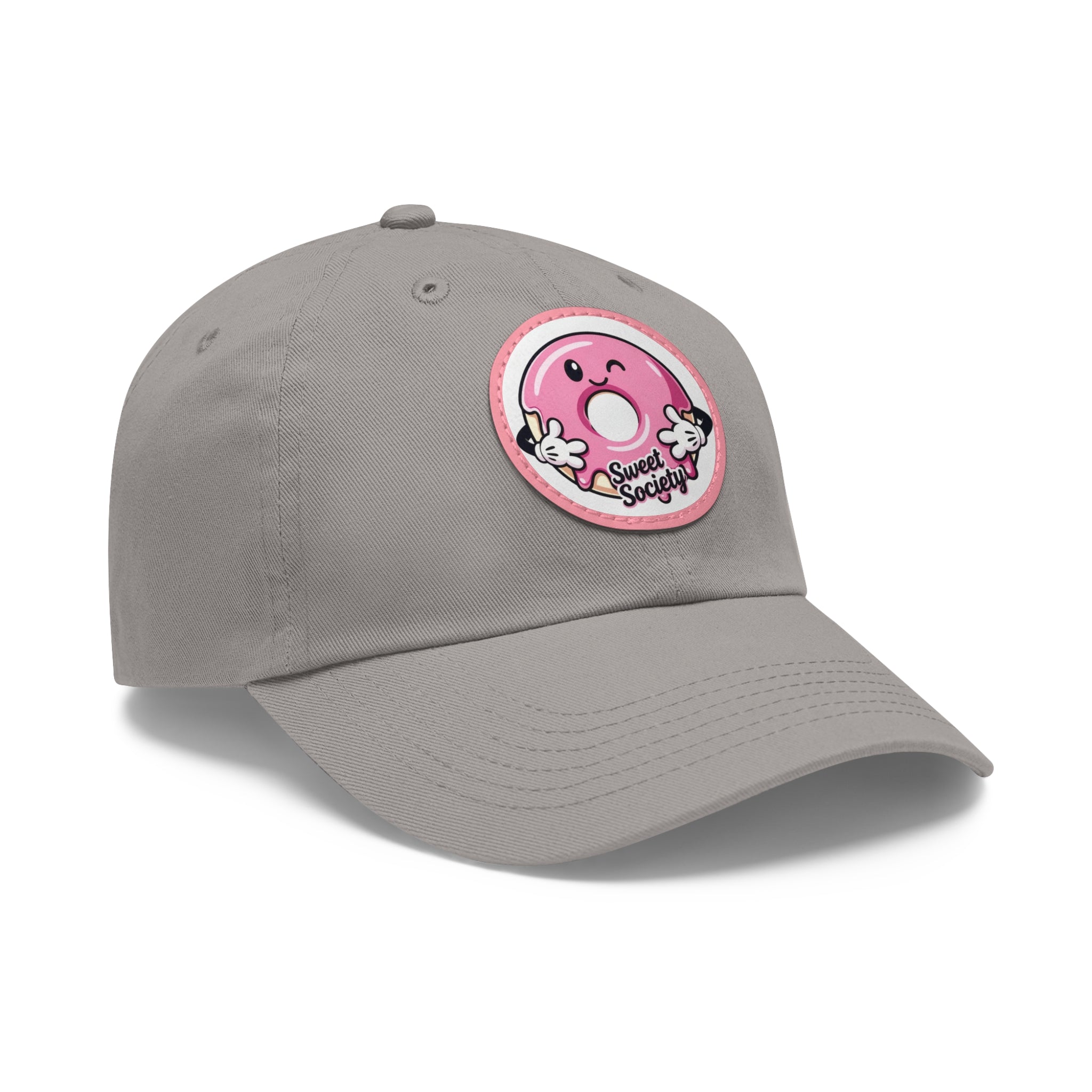 Sweet Society Leather Patch Dad Hat — Embroidered Logo Cap