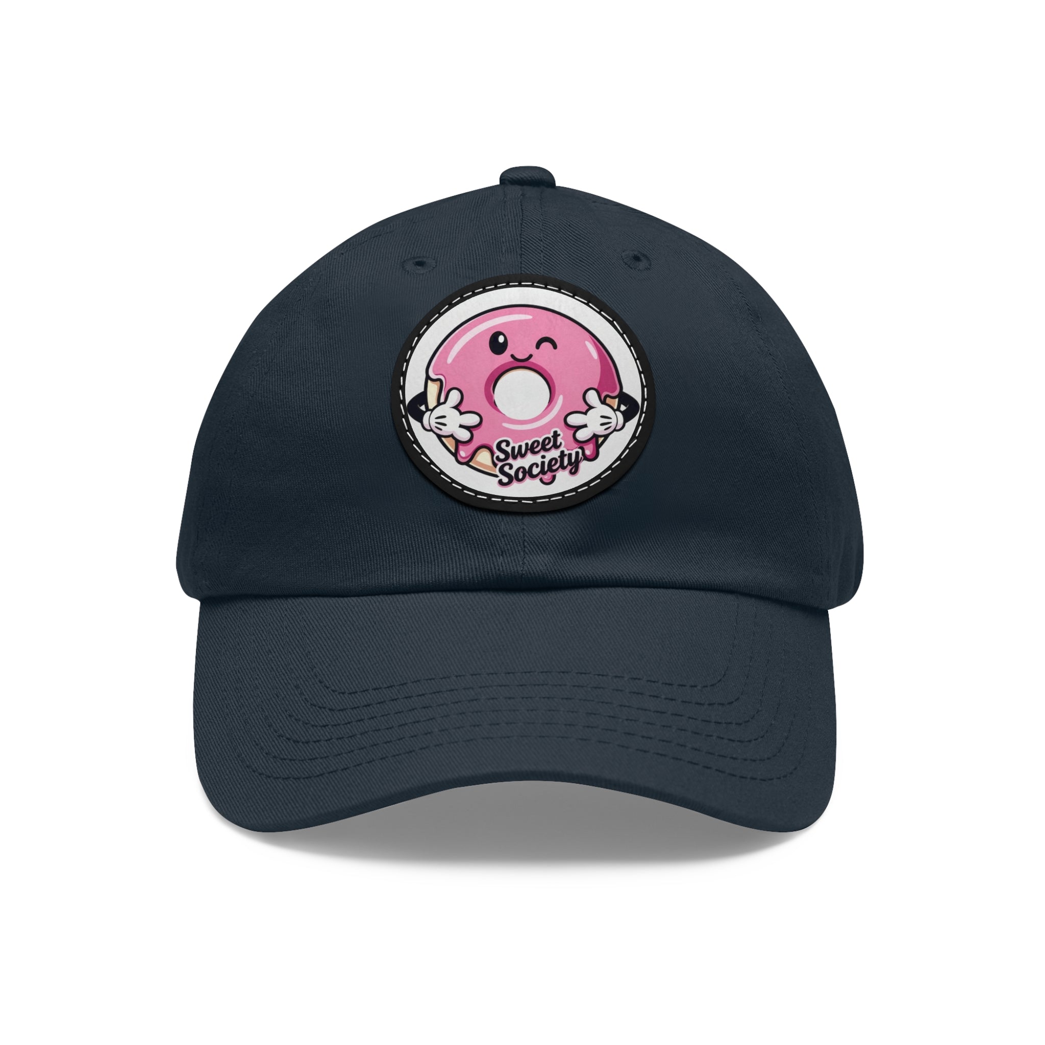 Sweet Society Leather Patch Dad Hat — Embroidered Logo Cap