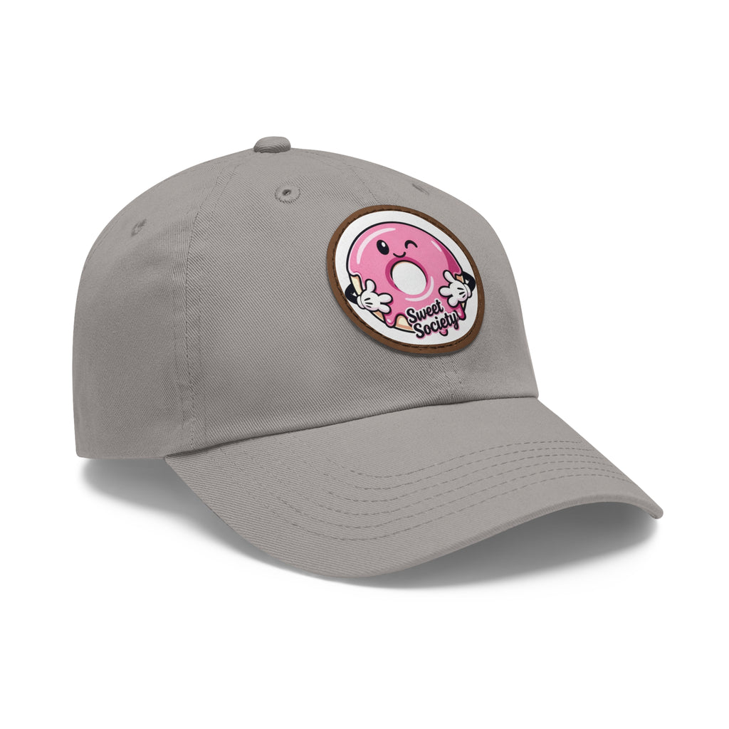 Sweet Society Leather Patch Dad Hat — Embroidered Logo Cap