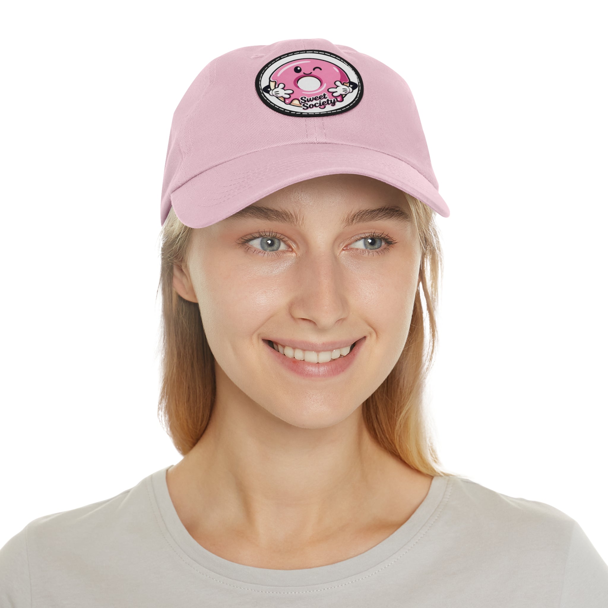 Sweet Society Leather Patch Dad Hat — Embroidered Logo Cap