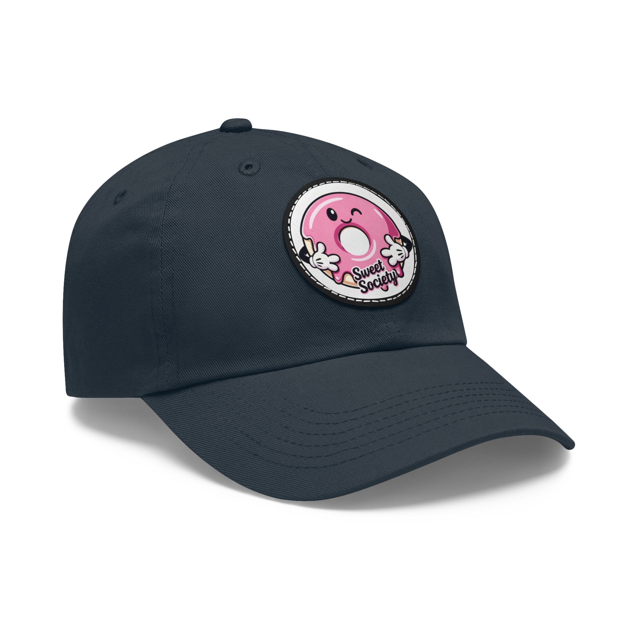 Sweet Society Leather Patch Dad Hat — Embroidered Logo Cap