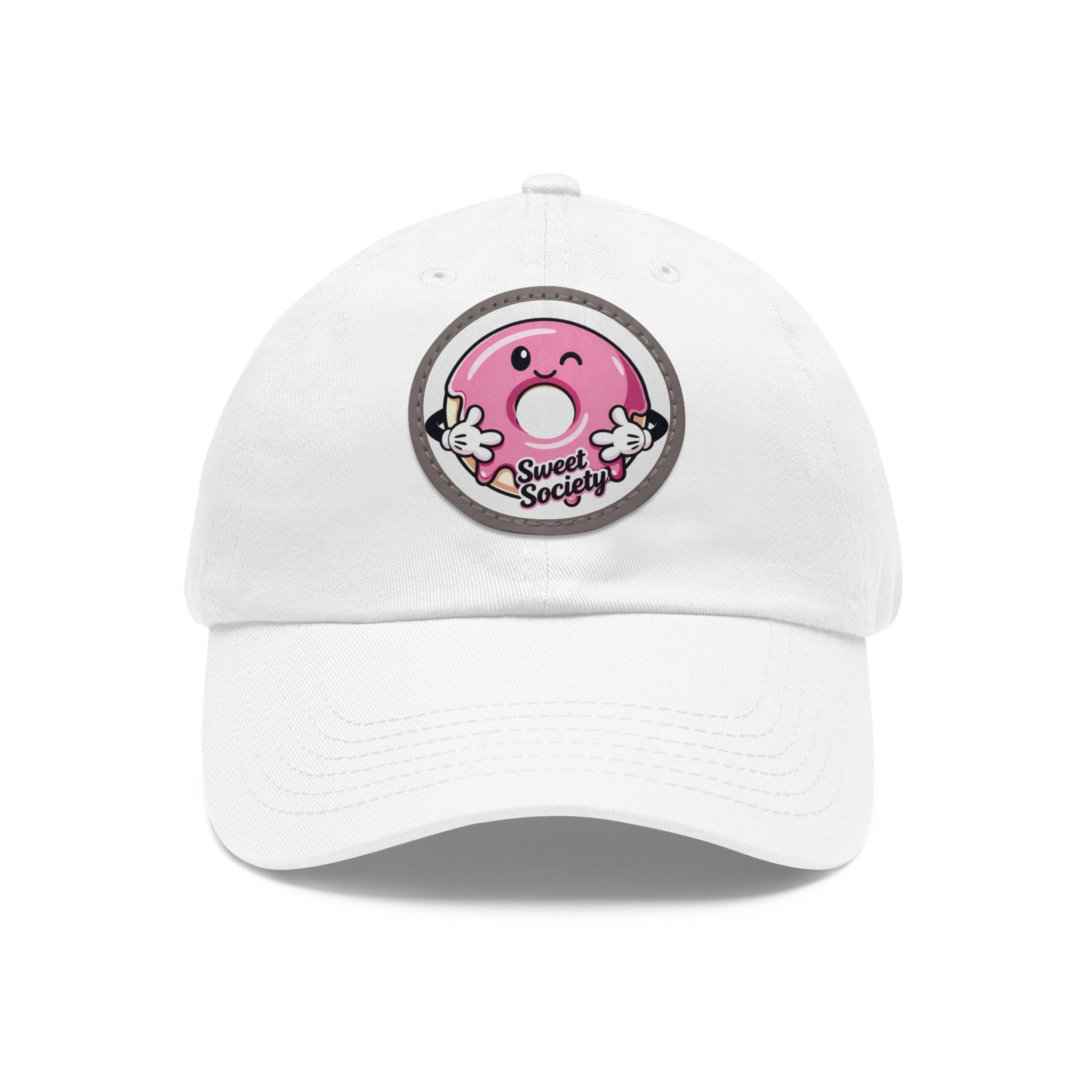 Sweet Society Leather Patch Dad Hat — Embroidered Logo Cap