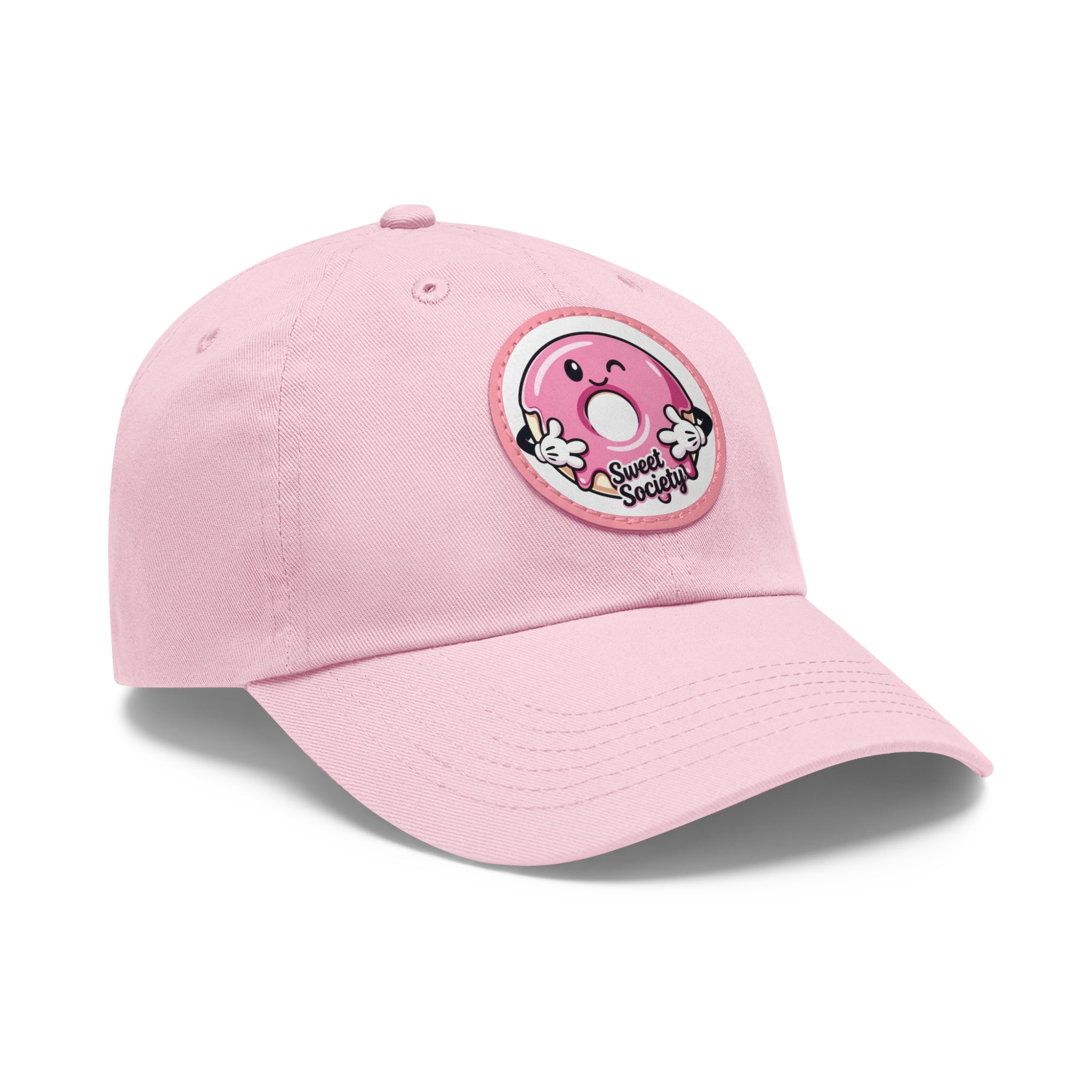 Sweet Society Leather Patch Dad Hat — Embroidered Logo Cap