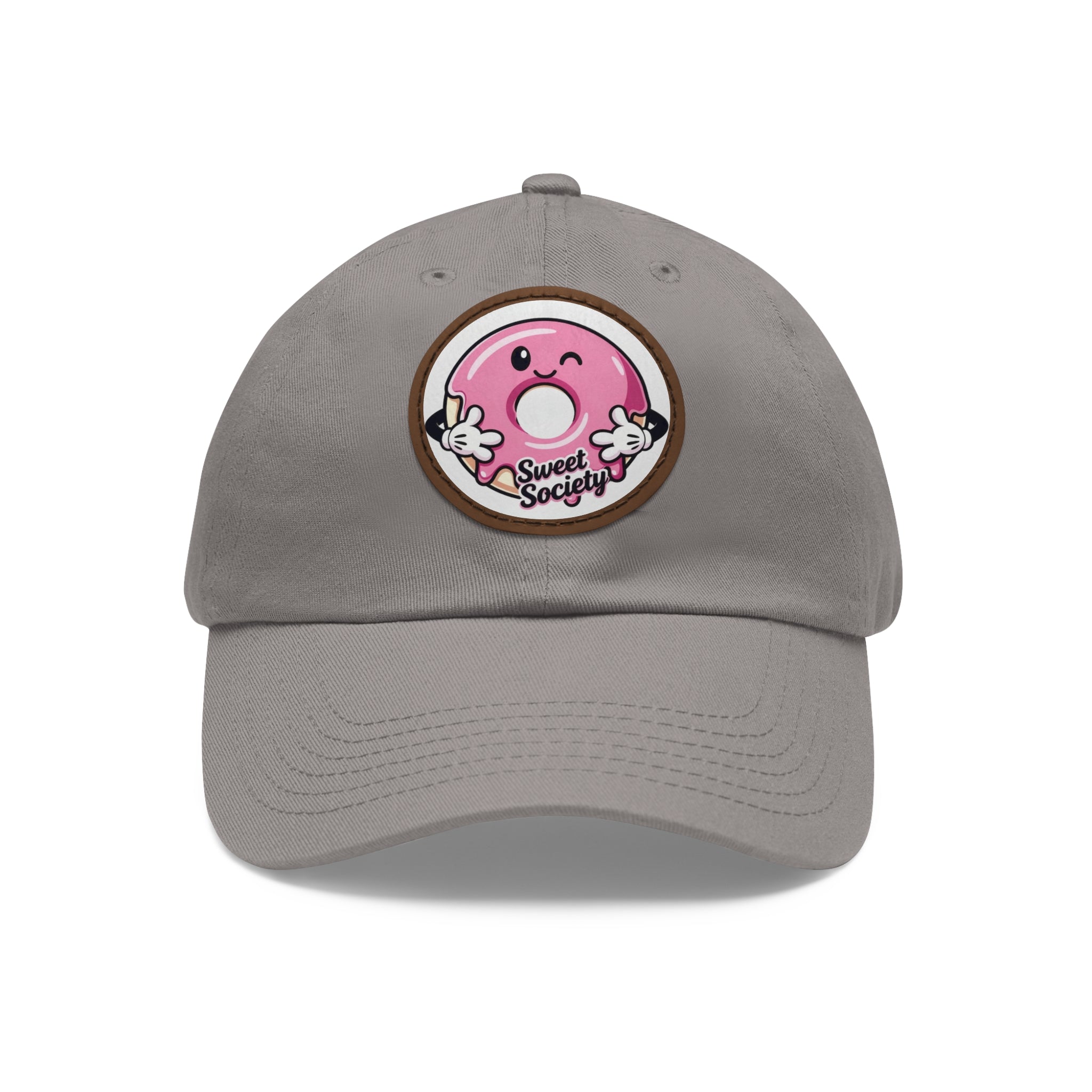 Sweet Society Leather Patch Dad Hat — Embroidered Logo Cap