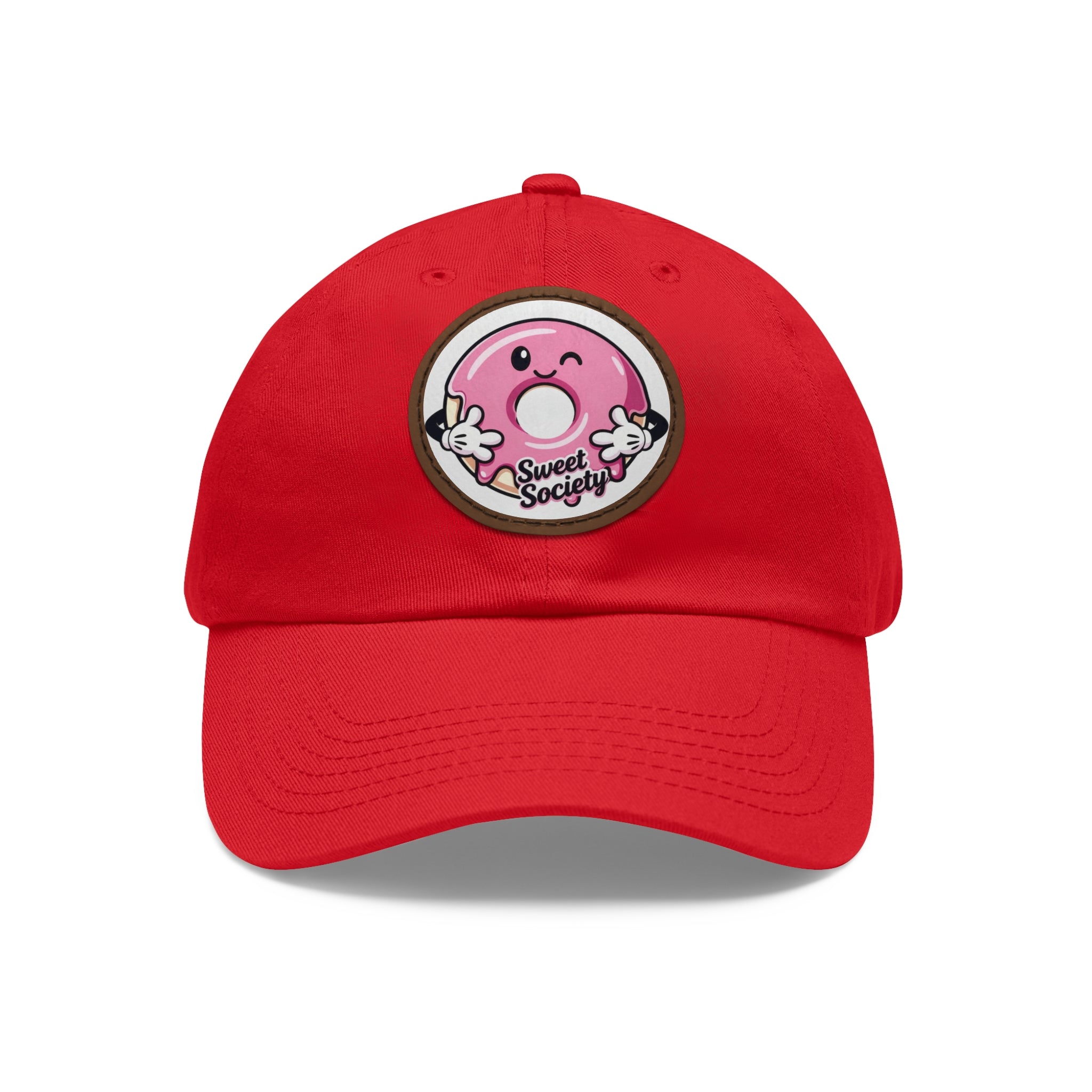 Sweet Society Leather Patch Dad Hat — Embroidered Logo Cap