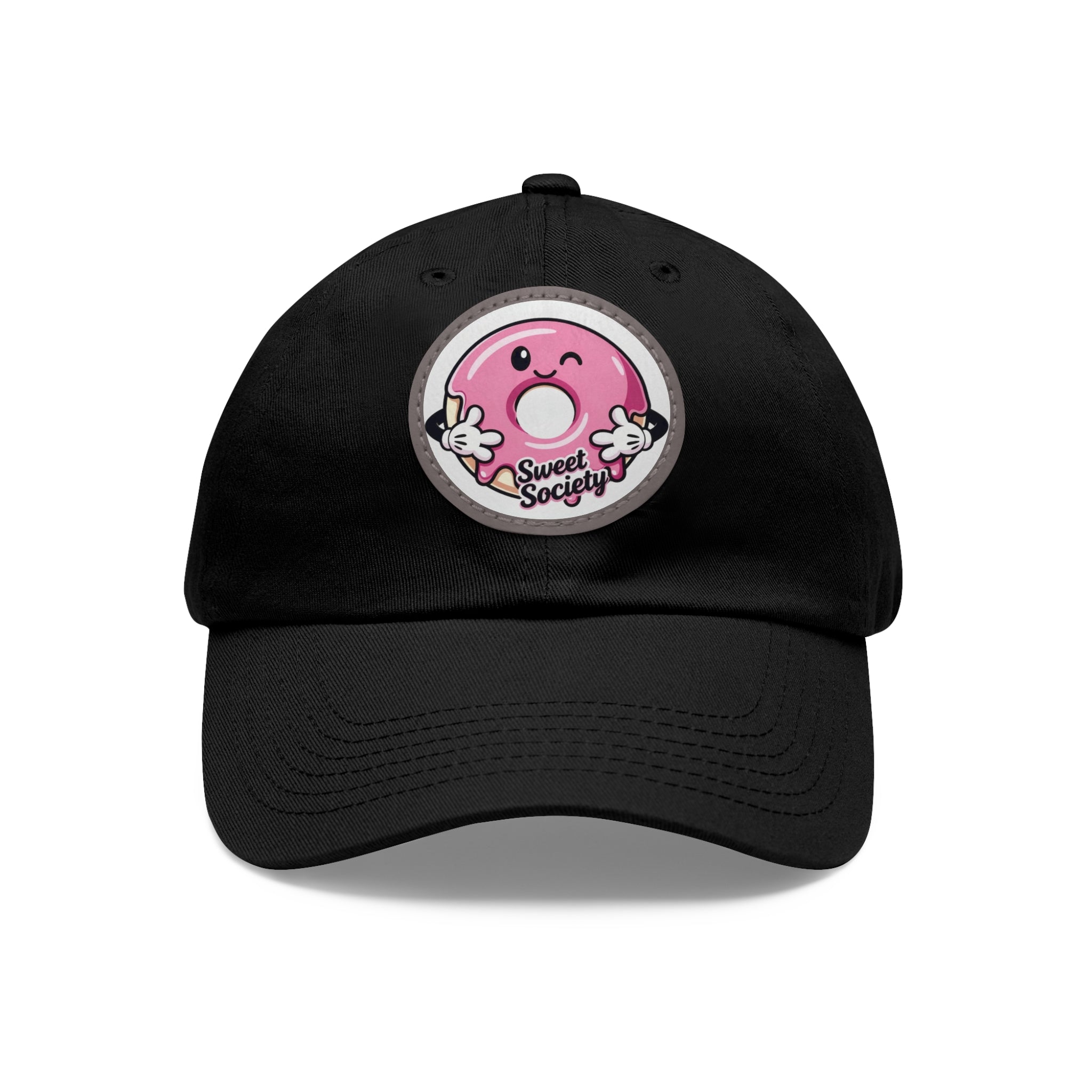 Sweet Society Leather Patch Dad Hat — Embroidered Logo Cap