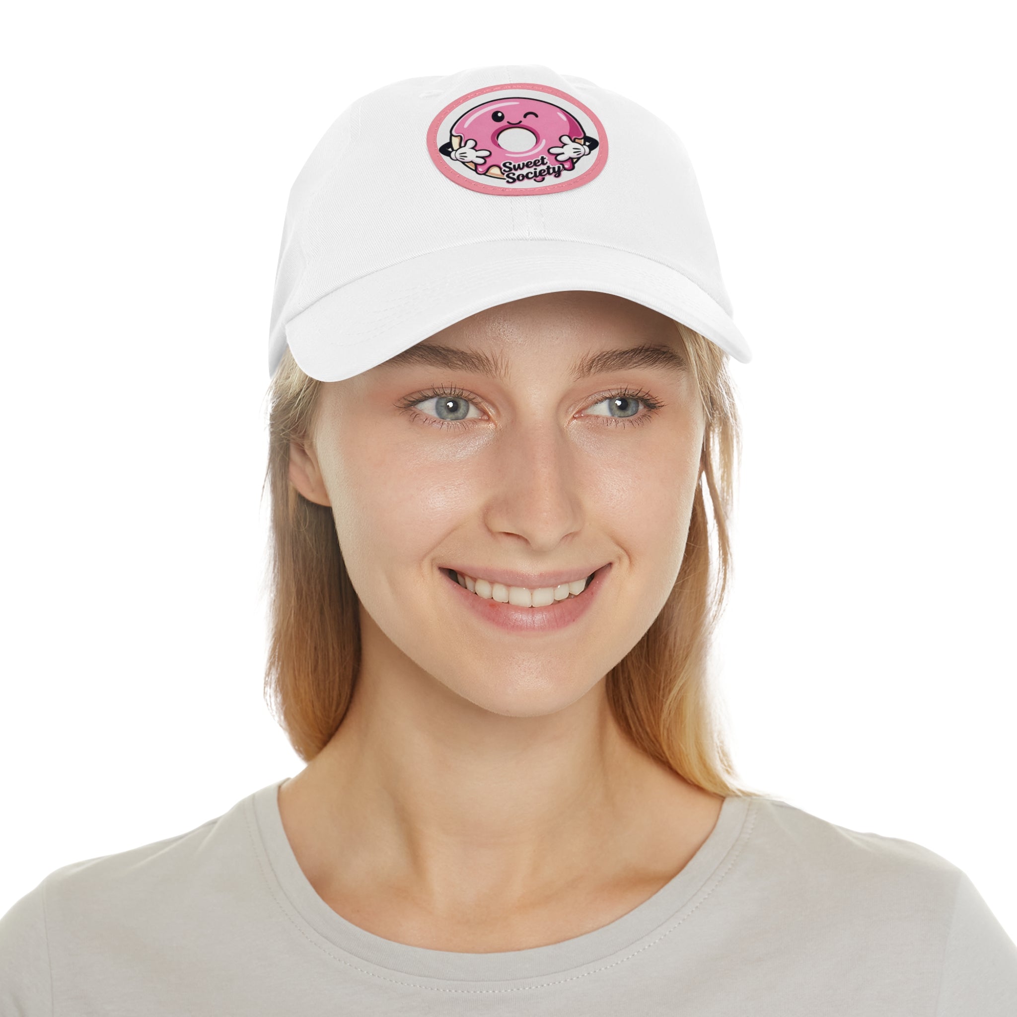 Sweet Society Leather Patch Dad Hat — Embroidered Logo Cap