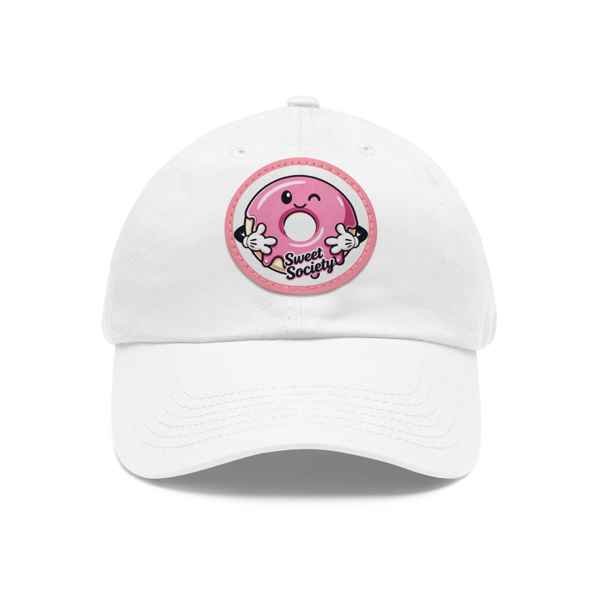 Sweet Society Leather Patch Dad Hat — Embroidered Logo Cap