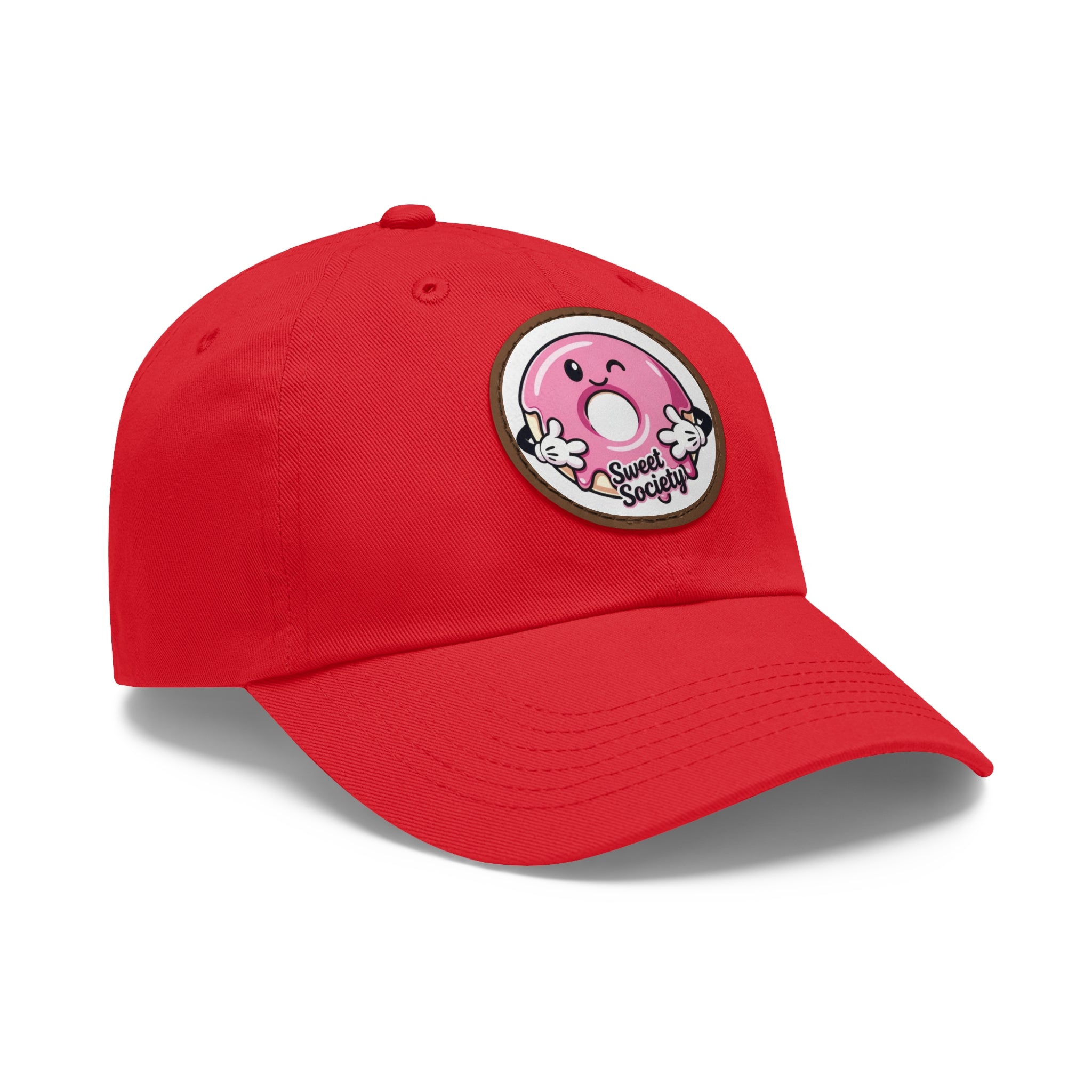 Sweet Society Leather Patch Dad Hat — Embroidered Logo Cap