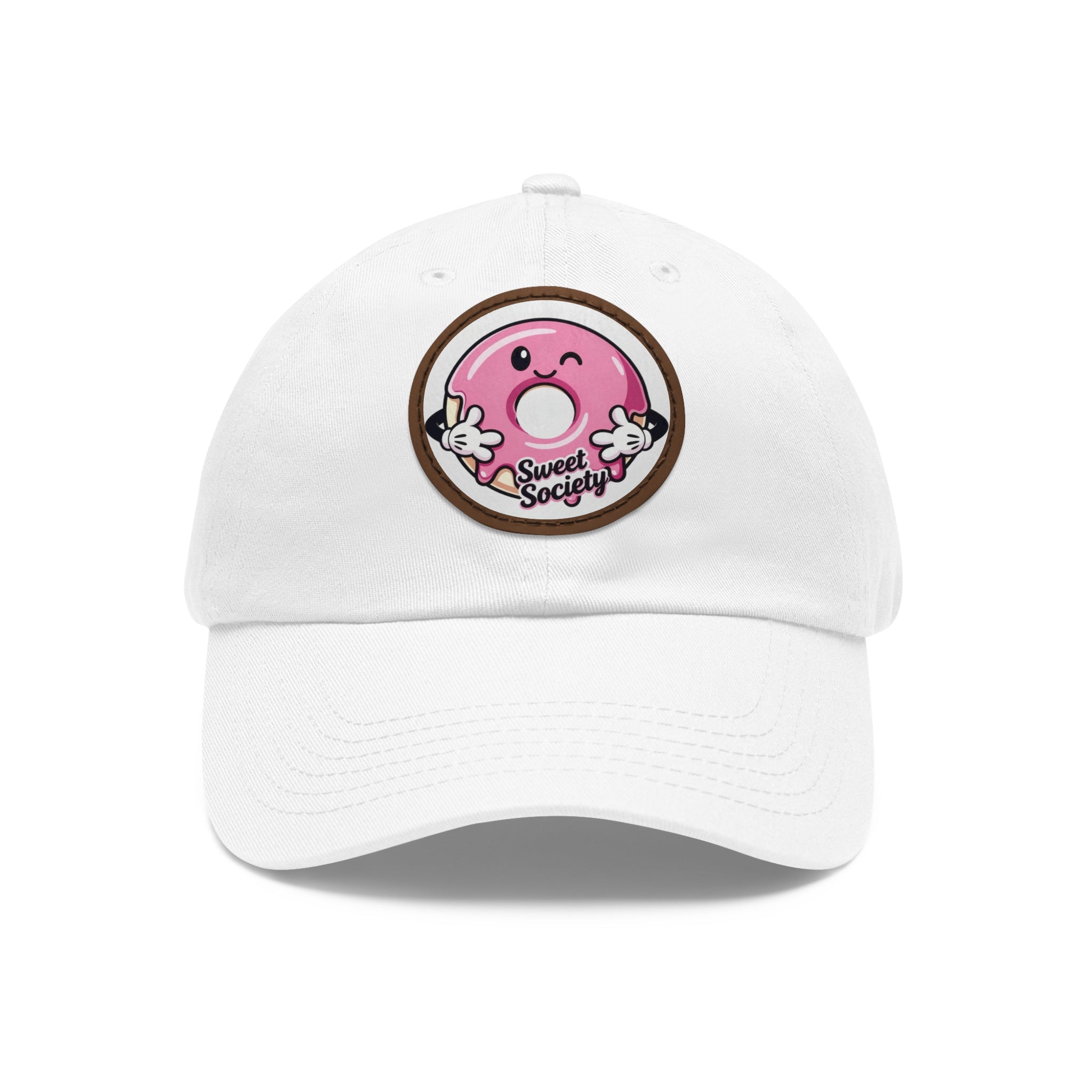 Sweet Society Leather Patch Dad Hat — Embroidered Logo Cap
