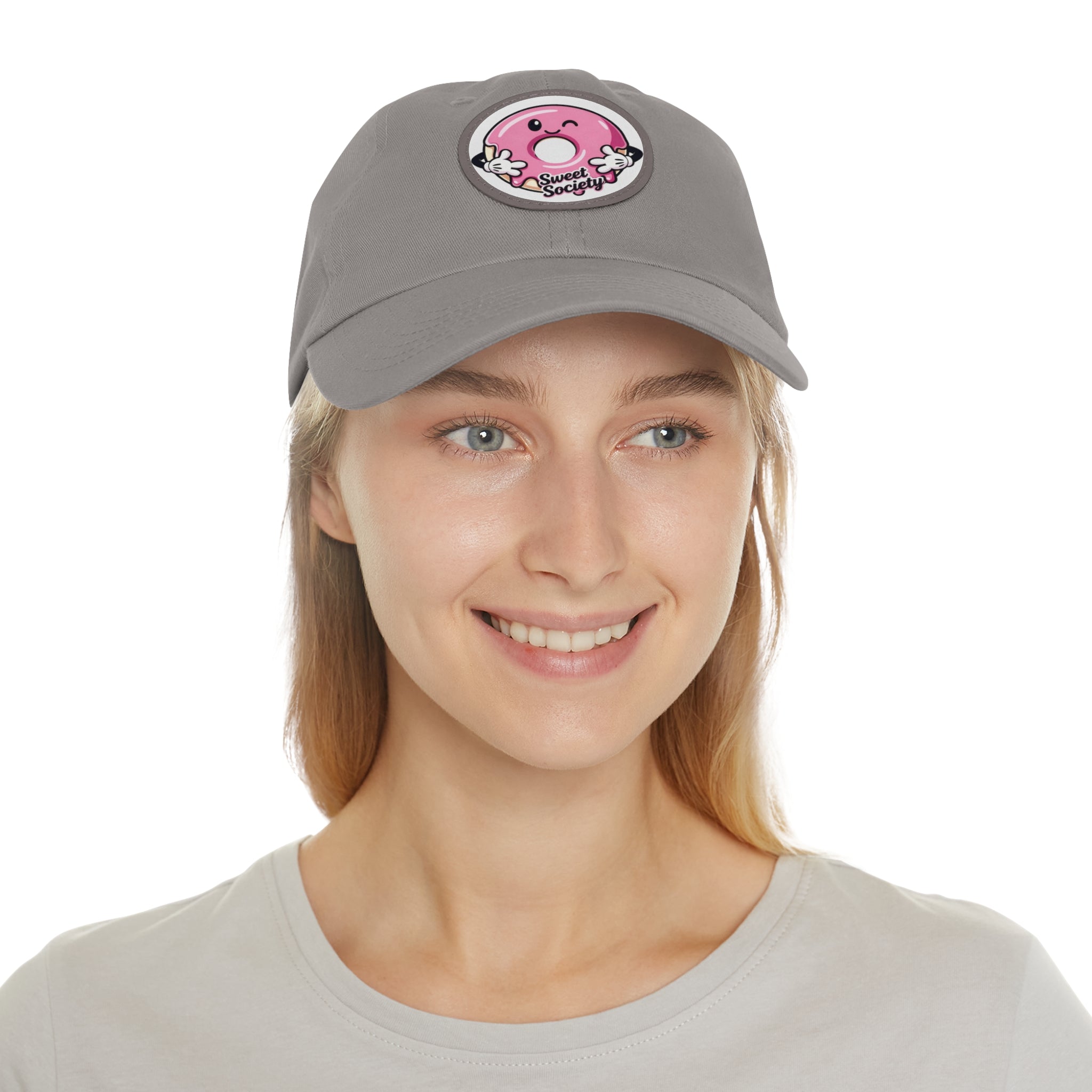 Sweet Society Leather Patch Dad Hat — Embroidered Logo Cap