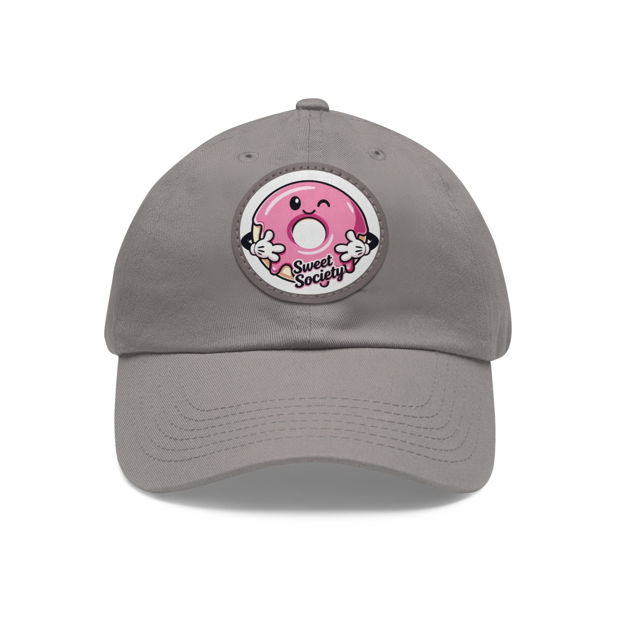 Sweet Society Leather Patch Dad Hat — Embroidered Logo Cap