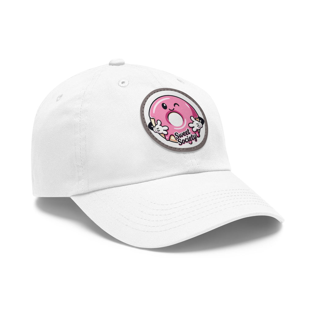 Sweet Society Leather Patch Dad Hat — Embroidered Logo Cap