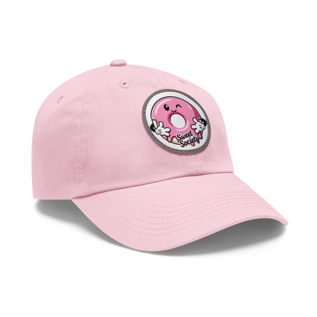 Sweet Society Leather Patch Dad Hat — Embroidered Logo Cap