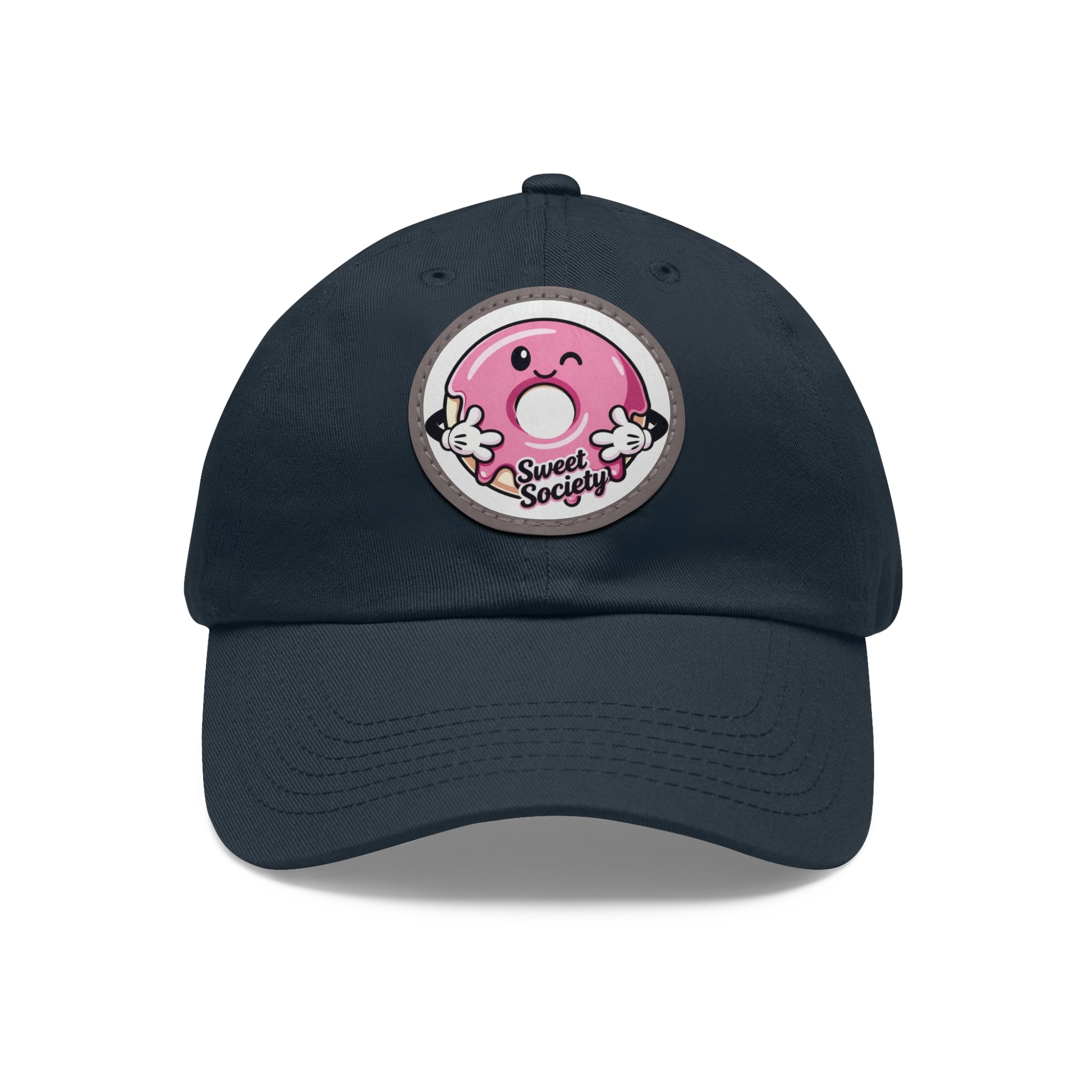 Sweet Society Leather Patch Dad Hat — Embroidered Logo Cap